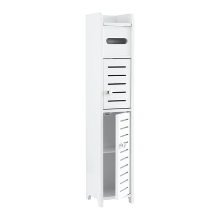 Artiss Bathroom Storage Cabinet 3-Tier Slim Toilet Paper Holder Organizer White