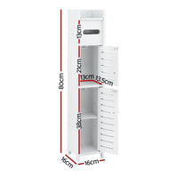 Artiss 2x Bathroom Storage Cabinet 3-Tier Toilet Paper Holder Organizer White