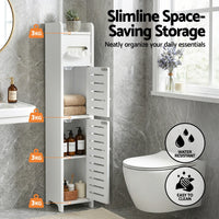 Artiss 2x Bathroom Storage Cabinet 3-Tier Toilet Paper Holder Organizer White