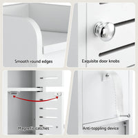 Artiss 2x Bathroom Storage Cabinet 3-Tier Toilet Paper Holder Organizer White