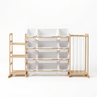 Keezi 3-in-1 Kids Toy Storage Organiser with 12 Bins, Shelves & Animal Storage