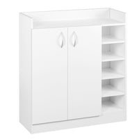 Shoe Rack Cabinet 21 Pairs Adjustable Shelves White Clair