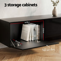 Artiss TV Unit & Coffee Table Set Storage Cabinet Black