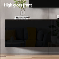 Artiss TV Unit & Coffee Table Set Storage Cabinet Black