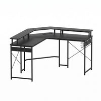Artiss L-Shape Gaming Desk Computer Desks RGB LED Power Outlet 130cm Black