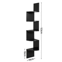 Artiss Wall Shelf Bookshelf Corner Floating 5-Tier Black