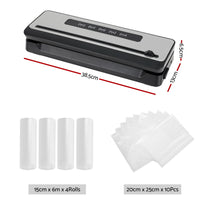 Food Vacuum Sealer Machine Sealing Cutter 4 Modes Storage Bags 4 Rolls