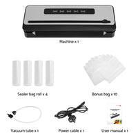 Food Vacuum Sealer Machine Sealing Cutter 5 Modes Storage Bags 4 Rolls