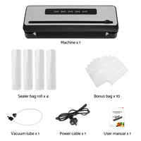 Food Vacuum Sealer Machine Sealing Cutter 4 Modes Storage Bags 4 Rolls