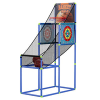 Basketball Arcade Game Electronic Scorer 3 Games Adjustable Kids Blue