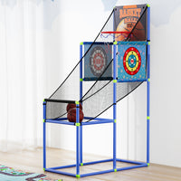 Basketball Arcade Game Electronic Scorer 3 Games Adjustable Kids Blue