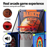 Basketball Arcade Game Electronic Scorer 3 Games Adjustable Kids Blue