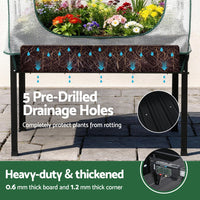 Green Fingers Elevated Metal Garden Bed Kit w Mini Greenhouse Cover 116x60cm Stand-Up Height Trellis