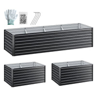 Green Fingers 2-in-1 Raised Garden Bed Kit, 320cm/160cm| 77cm Extra Deep Ergonomic Planter Box | Protect Your Back | Galvanised Steel Vegetable Flower Pot for Outdoor Garden | Includes Gloves & Pegs