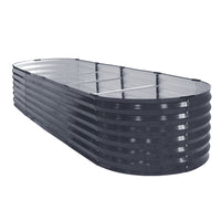 2x Raised Garden Bed 320X80X42cm Oval Planter Box Container Galvanised