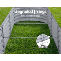 2x Raised Garden Bed 320X80X42cm Oval Planter Box Container Galvanised