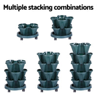 Garden Bed 5 Tier Vertical Garden Strawberry Stackable Planters Herbs Petunias