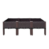 Green Fingers Garden Bed 120x40x36cm PP Planter Box Raised Container Growing Herb