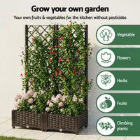Green Fingers Raised Garden Bed Vertical Planter Self Watering Large Elevated Veggie Box 80x40x122cm