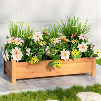 Garden Bed 65x33x16cm Wooden Planter Box Raised Container Growing