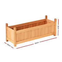 2x Raised Garden Bed 90x30x33cm Wooden Planter Box Raised Container Growing