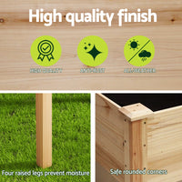 Garden Bed Elevated 120x60x80cm Wooden Planter Box Raised Container