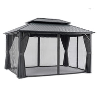 Instahut 3x4.25m Gazebo Hardtop Steel Roof Outdoor Pavilion