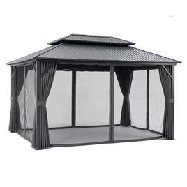 Instahut 3x4.25m Gazebo Hardtop Steel Roof Outdoor Pavilion