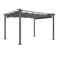 Instahut Gazebo Outdoor Garden Pergola Aluminium Frame Adjustable Canopy 3x4m Grey