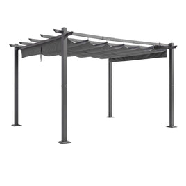 Instahut Gazebo Outdoor Garden Pergola Aluminium Frame Adjustable Canopy 3x4m Grey