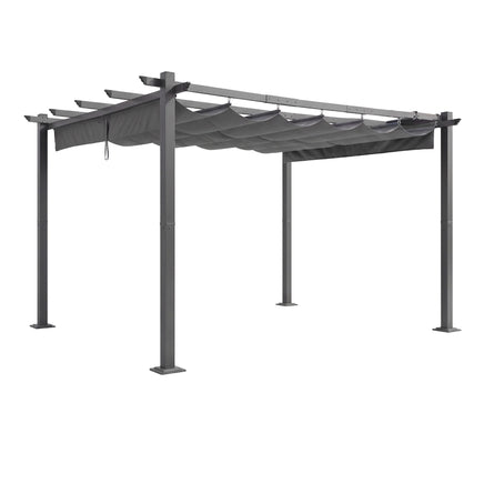 Instahut Gazebo Outdoor Garden Pergola Aluminium Frame Adjustable Canopy 3x4m Grey