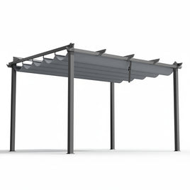 Instahut Gazebo Outdoor Garden Pergola Aluminium Frame Adjustable Canopy 3x4m Grey