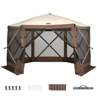 Instahut Gazebo Pop Up Tent 3.6x3.6m Outdoor Marquee Camping Screen w/Curtain Net