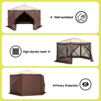 Instahut Gazebo Pop Up Tent 3.6x3.6m Outdoor Marquee Camping Screen w/Curtain Net