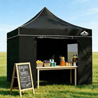 Instahut Gazebo 3x3 Pop Up Marquee Folding Tent Wedding Gazebos Camping Outdoor Shade Canopy Black