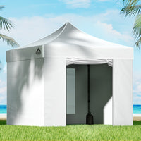 Gazebo Pop Up Marquee 3x3 Folding Tent Wedding Gazebos 500D White