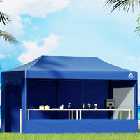 Gazebo 3x6 Pop Up Marquee Folding Tent Wedding Gazebos Camping Outdoor Shade Canopy Blue