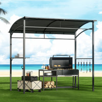 Instahut Gazebo Outdoor BBQ Grill Patio Garden Marquee Shade Shelter Shelf Hooks Grey
