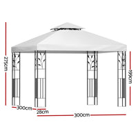 Gazebo 3x3m Marquee Outdoor Wedding Party Event Tent Home Iron Art Shade White