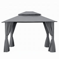 Instahut Gazebo 3x3m Canopy Outdoor Steel Frame Patio Tent Curtains Marquee Grey