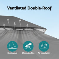 Instahut Gazebo 3x4m Canopy Outdoor Steel Frame Patio Tent Curtains Marquee Grey