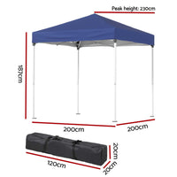 Gazebo 2x2m Outdoor Patio Garden Marquee Shade Blue