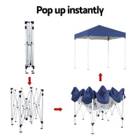 Gazebo 2x2m Outdoor Patio Garden Marquee Shade w/ Base Pods Blue