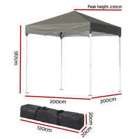 Gazebo 2x2m Outdoor Patio Garden Marquee Shade Grey