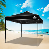 Gazebo Pop Up Marquee 3x3m Folding Tent Wedding Outdoor Camping Canopy Gazebos Shade Black