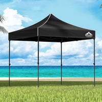 Gazebo Pop Up Marquee 3x3m Folding Tent Wedding Outdoor Camping Canopy Gazebos Shade Black