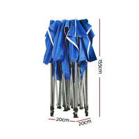 Instahut Gazebo Pop Up 3x3m w/Base Podx4 Marquee Folding Outdoor Wedding Camping Tent Shade Canopy Blue