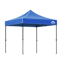 Gazebo Pop Up 3x3m w/Base Podx4 Marquee Folding Outdoor Wedding Camping Tent Shade Canopy Blue