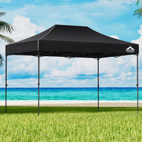 Gazebo Pop Up Marquee 3x4.5 Folding Tent 500D Wedding Camping Black