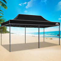 Gazebo Pop Up Marquee 3x6 Folding Tent Wedding 500D Camping Black